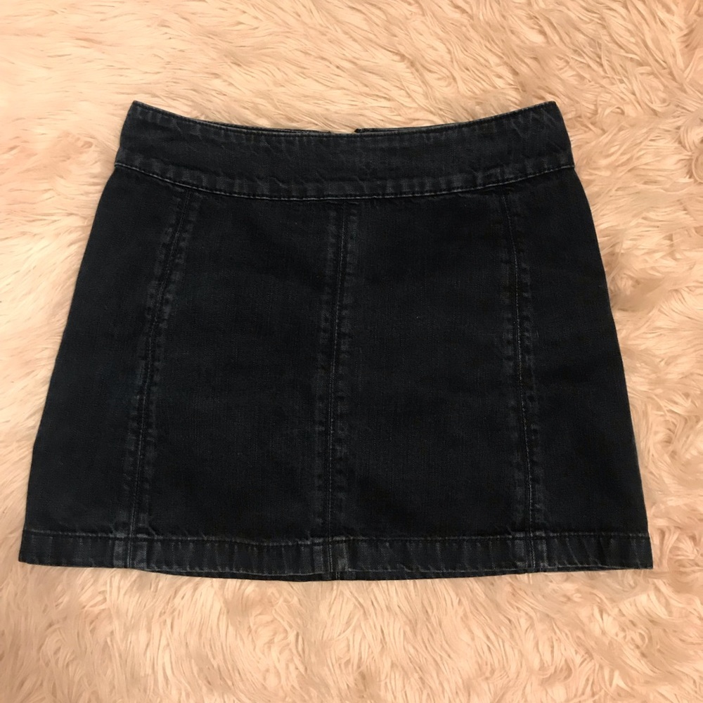 Black jean skirt free people